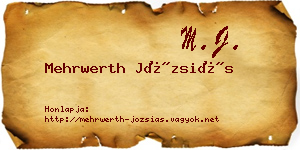 Mehrwerth Józsiás névjegykártya